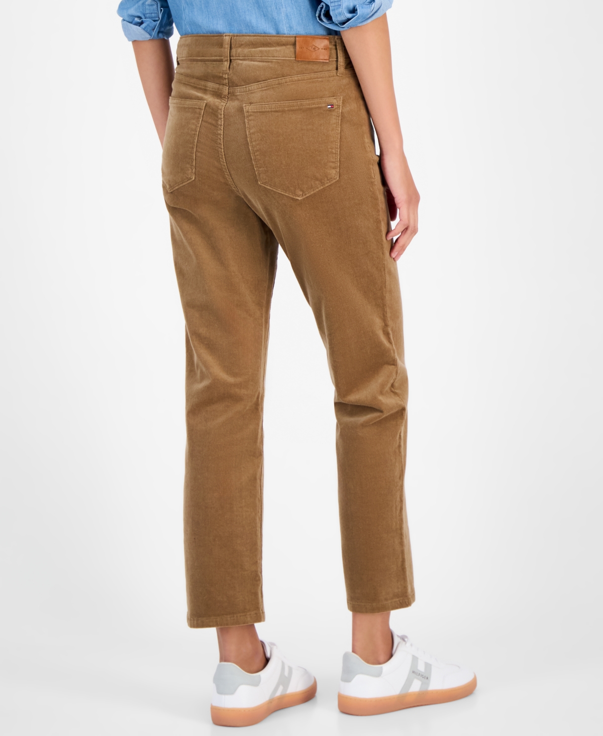 Tommy Hilfiger Women's Straight Corduroy Pants In Brown