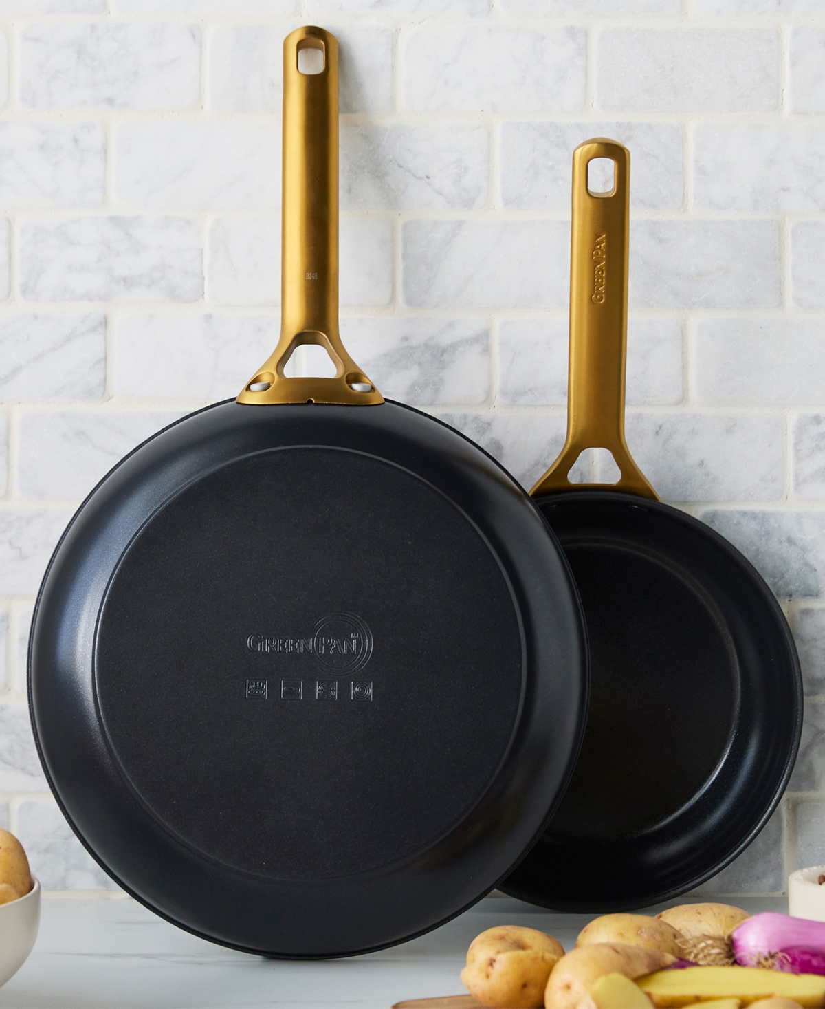 Greenpan Reserve 2-pack 10" And 12" Frypan Set In Black