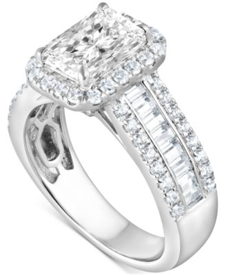 Badgley Mischka - Certified Lab Grown Diamond Mixed-Cut Solitaire Plus Engagement Ring (3-1/3 ct. t.w.)