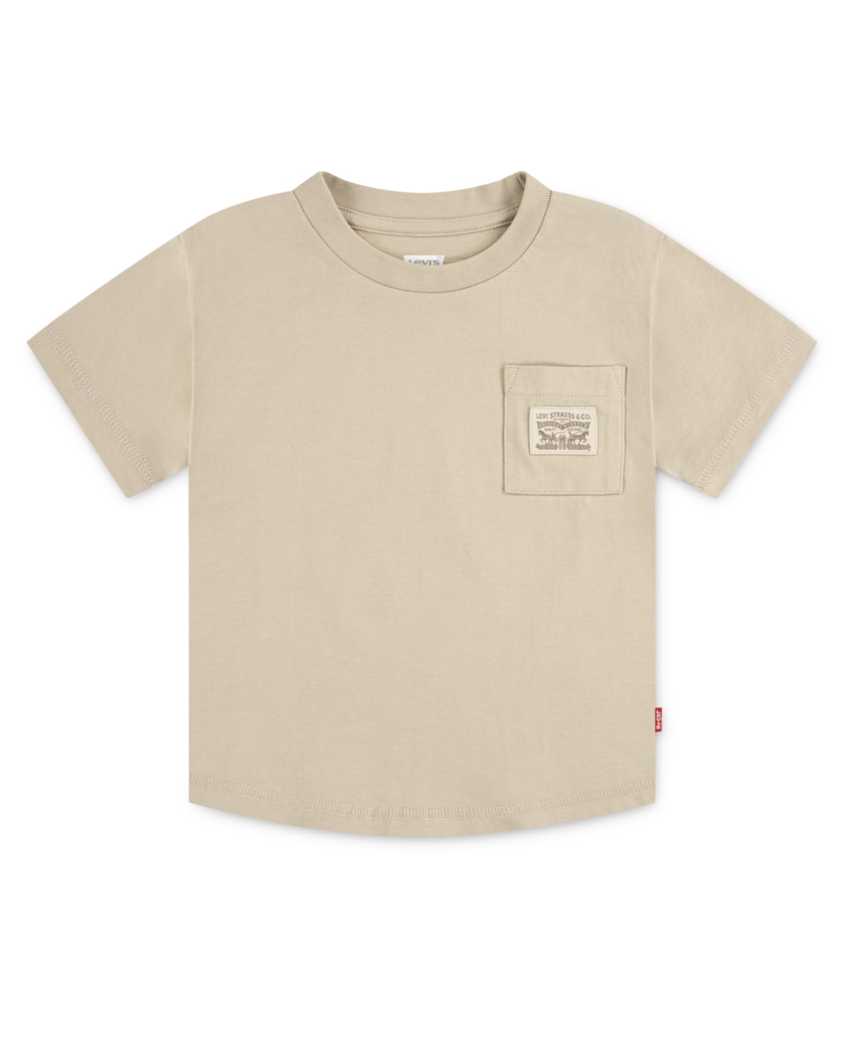 Levi's Levis Curved Hem Pocket Tee Big Boys S-xl T-shirt M In Brown