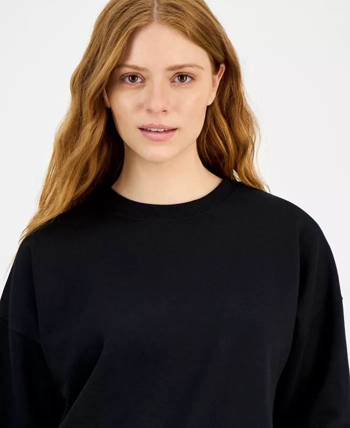 Women's Crewneck Vented-Hem Sweatshirt - thumbnail 7