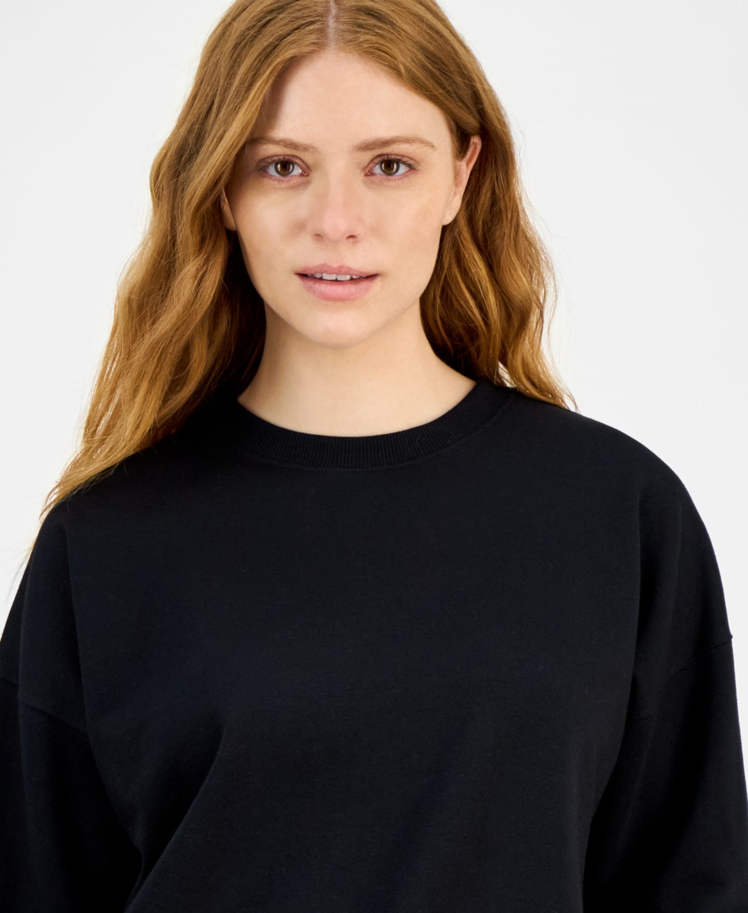 Women's Crewneck Vented-Hem Sweatshirt