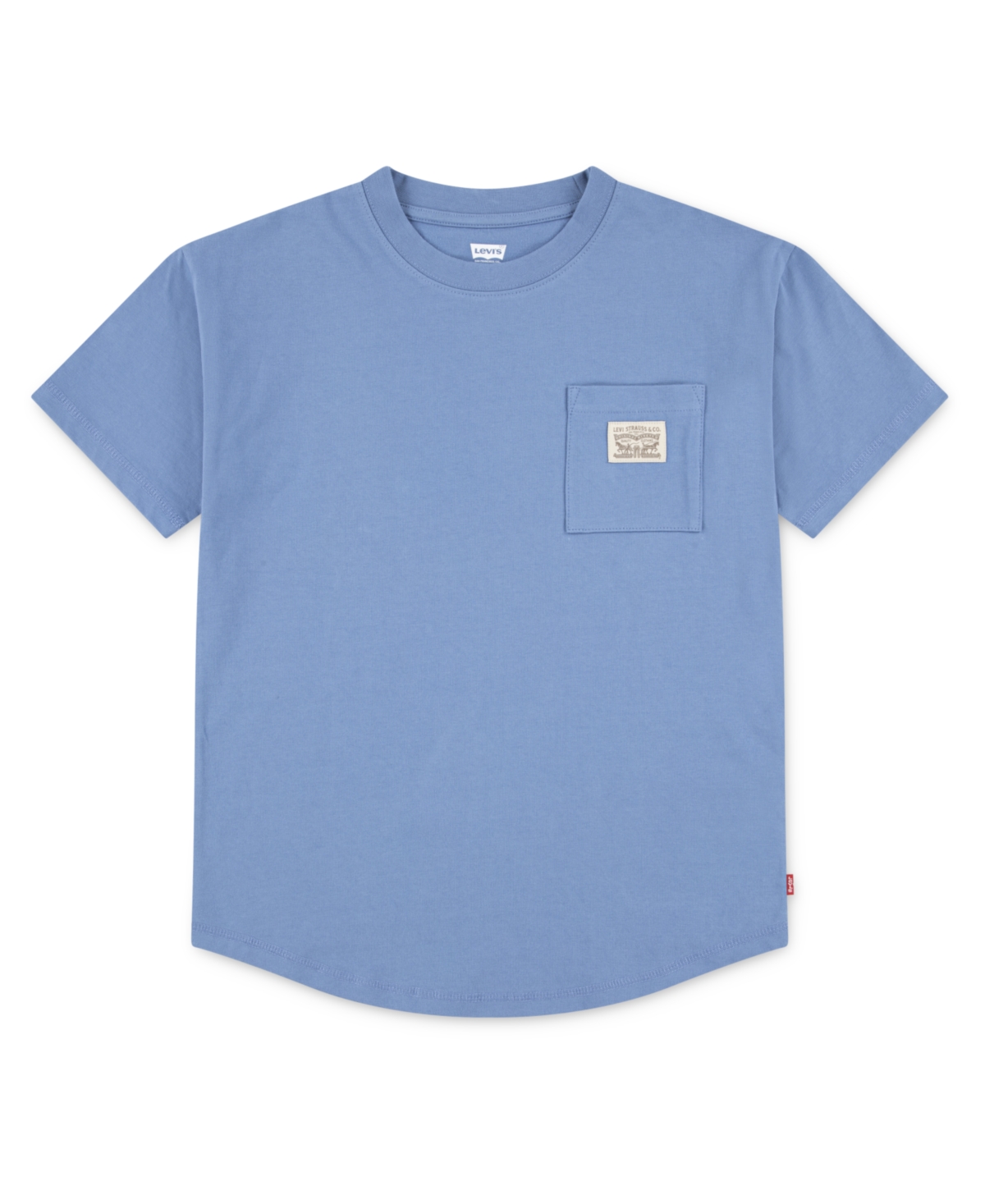 Levi's Big Boys Curved Hem Patch Pocket T-shirt In Blue