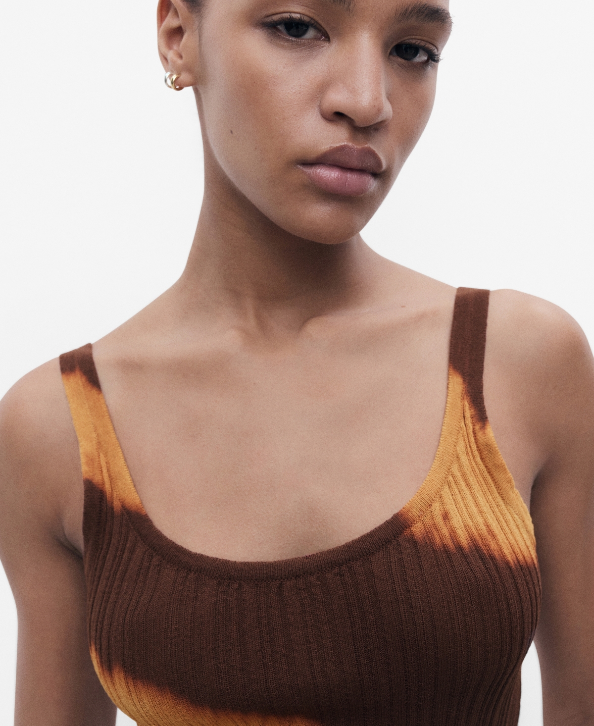 Mango Women's Tie-dye Knit Top In Brown