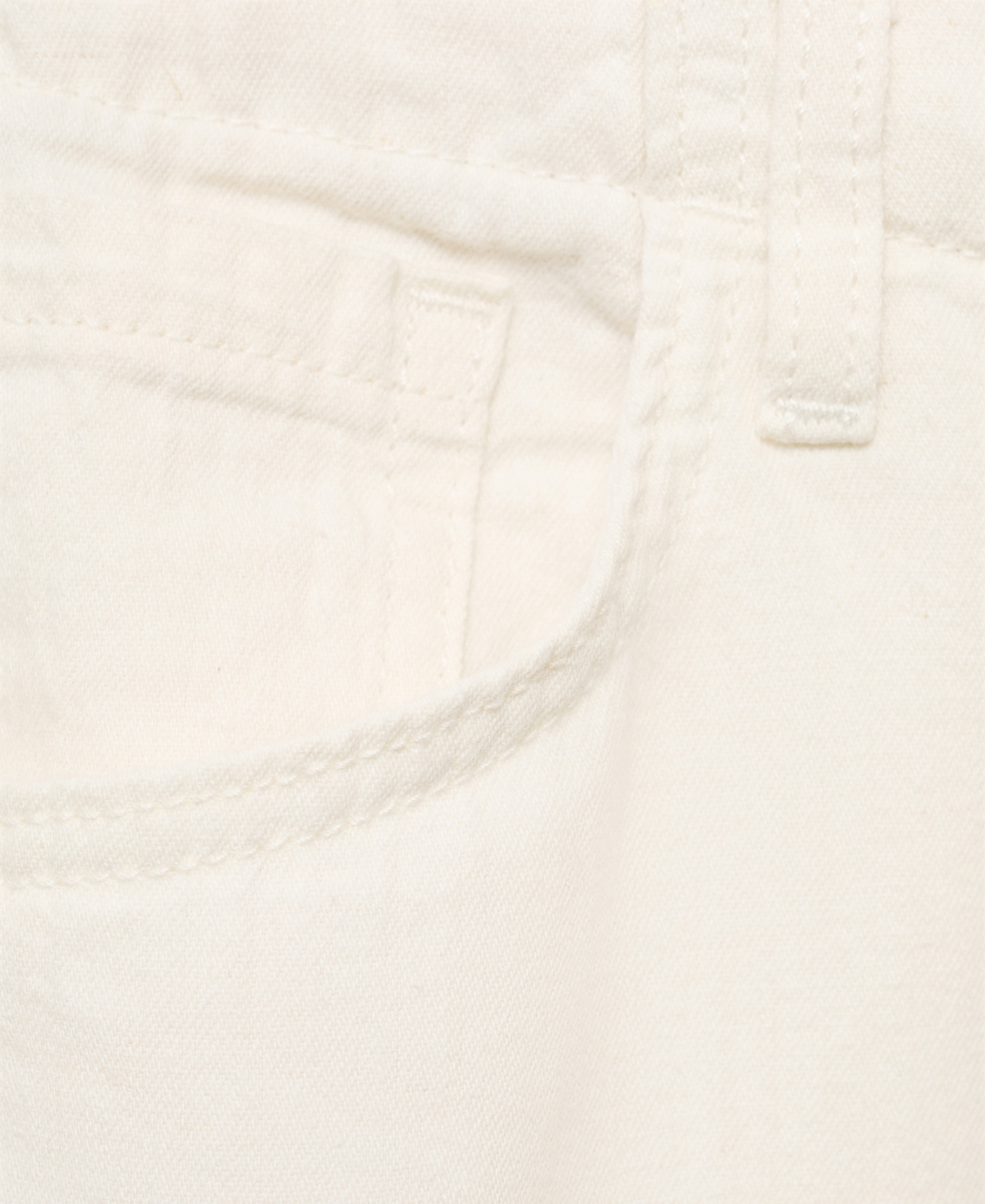 Mango Wide-leg Denim Trousers With Belt Ecru In Neutral