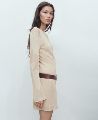 Women's Embroidered Floral Knit Dress