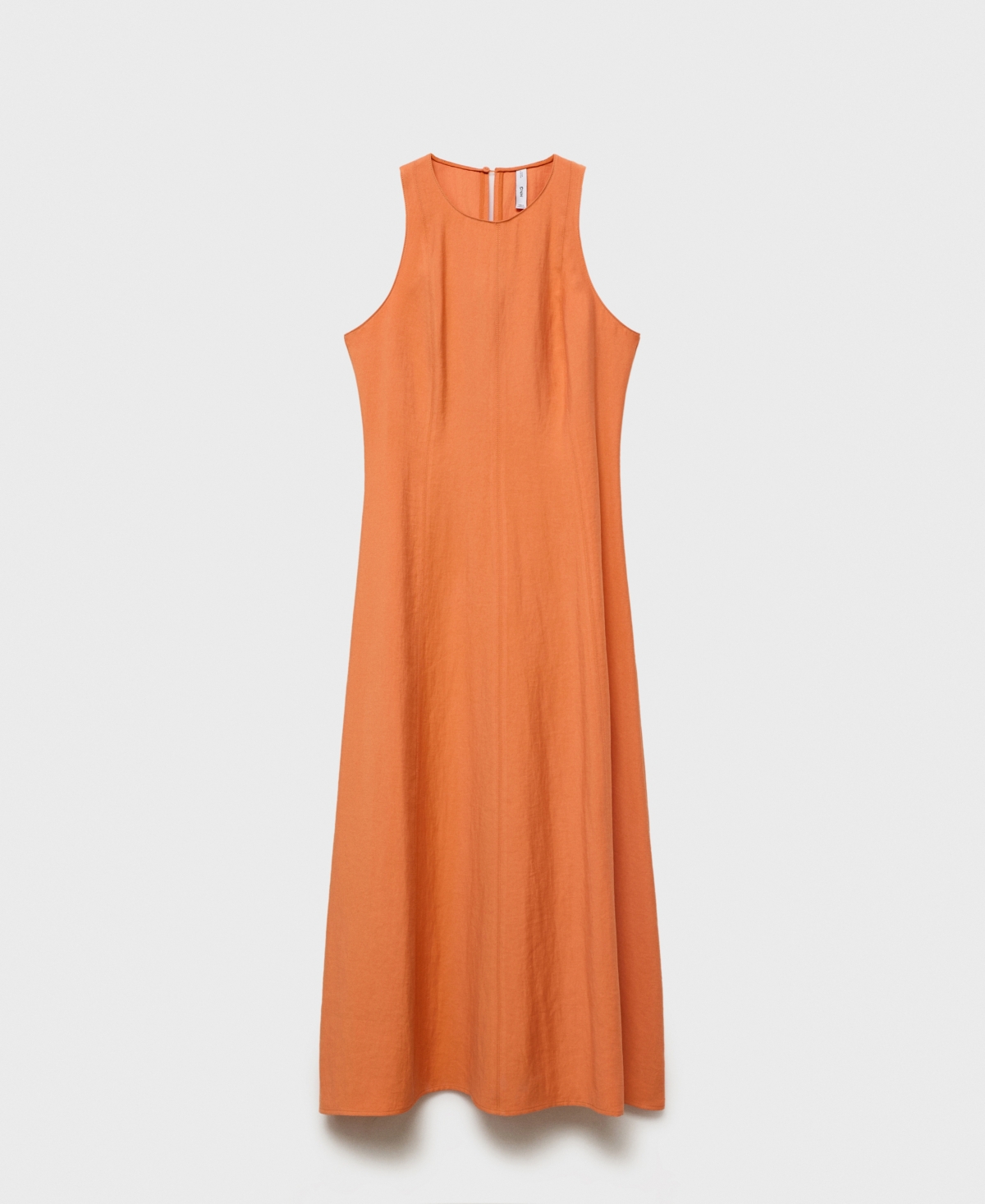Mango Flared Midi-dress Salmon In Orange