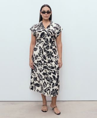 Women's Floral Print Shirt Dress