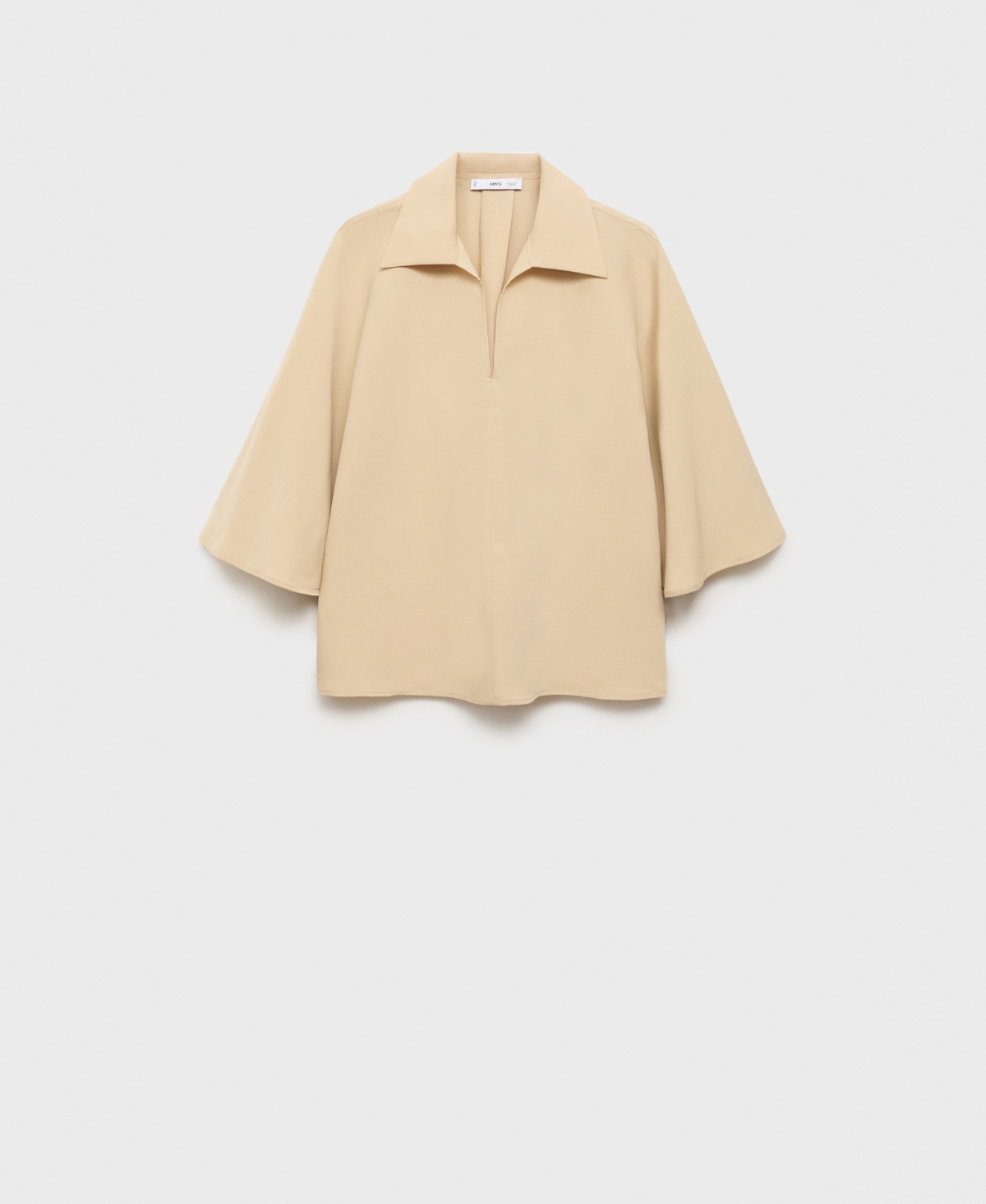 Mango Oversized Three-quarter Sleeve Shirt Sand In Sand