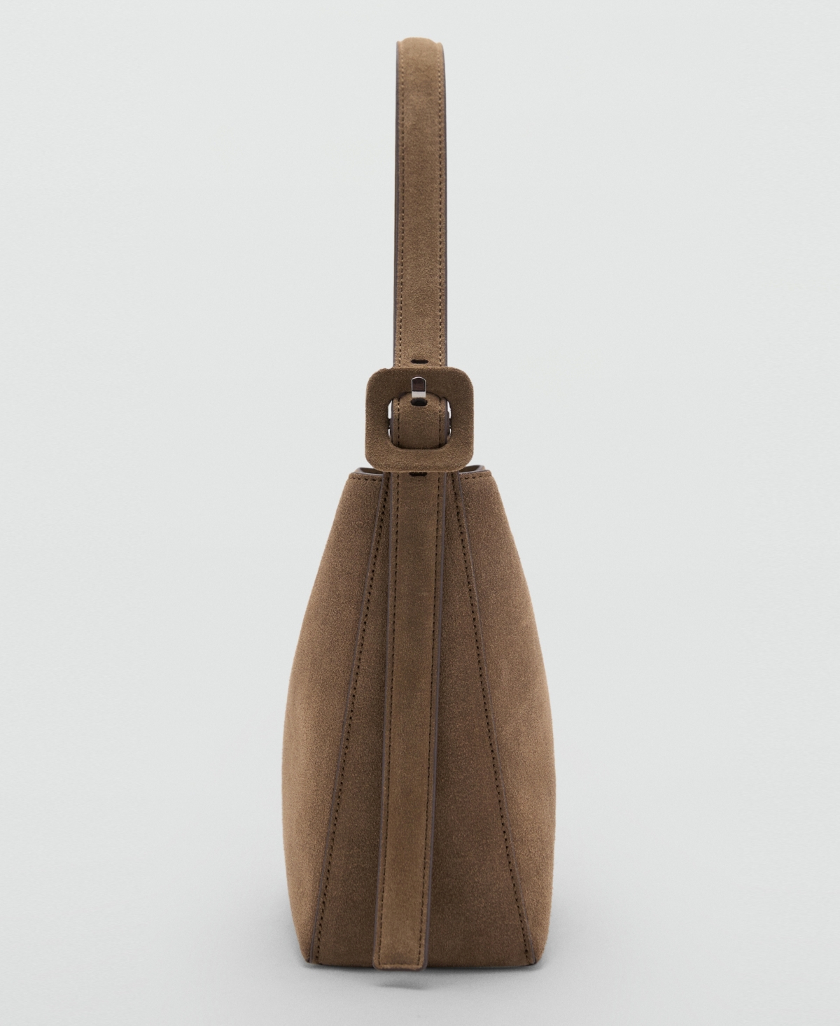 Mango Women's Suede Leather Shopper Bag In Brown