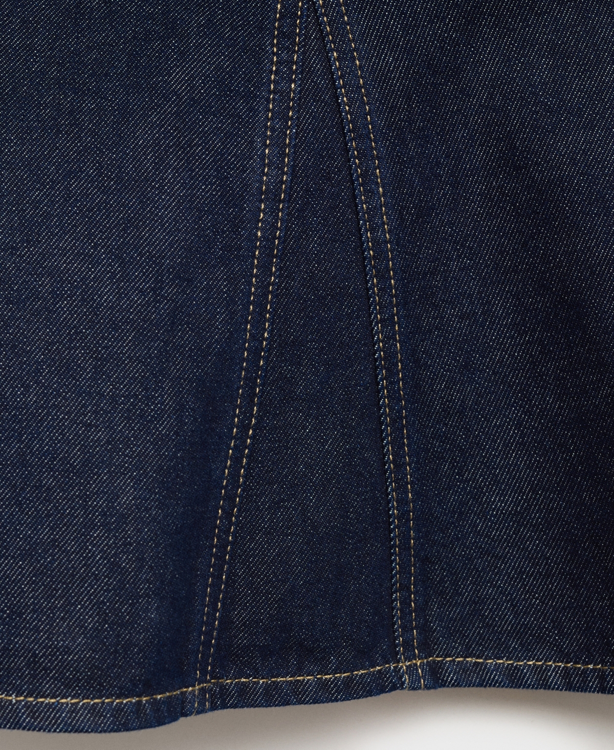 Mango Denim Peplum Top Open Blue In Blue