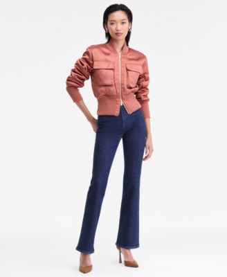 Women's Satin Shrunken Bomber Jacket, Macy's Exclusive