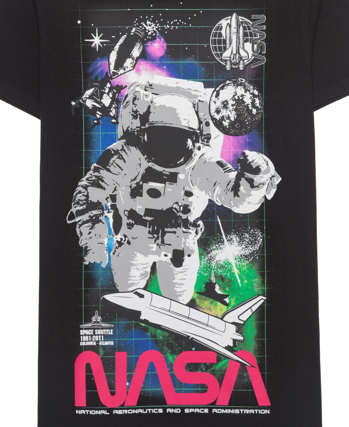 Nasa Big Boys Space Explorer Short Sleeve T-shirt In Black