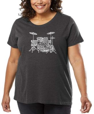 Plus Size Drums Word Art T-Shirt