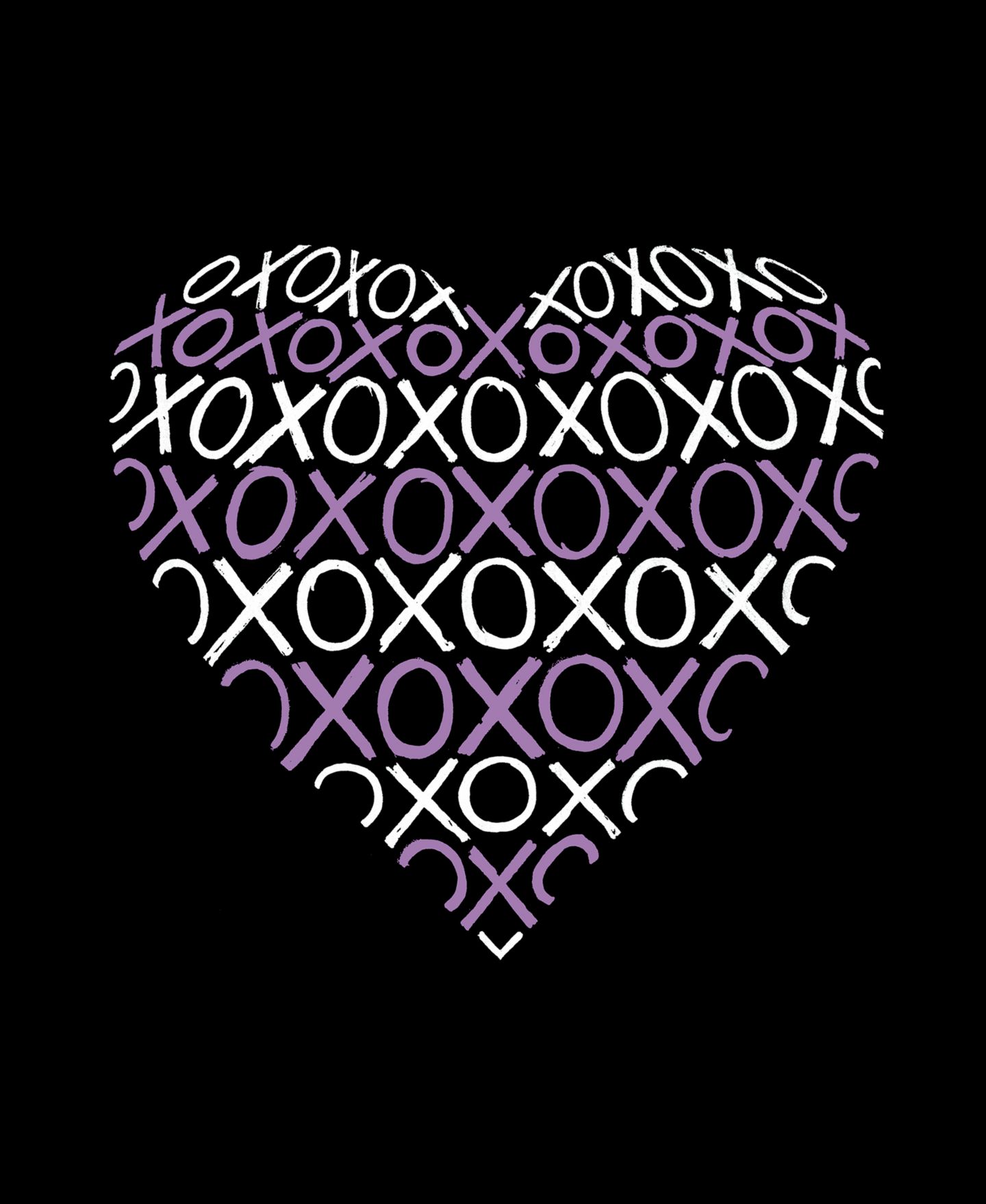 Женская футболка LA Pop Art Plus Size Xoxo Heart Word Art, цвет: Чёрный — фото 2