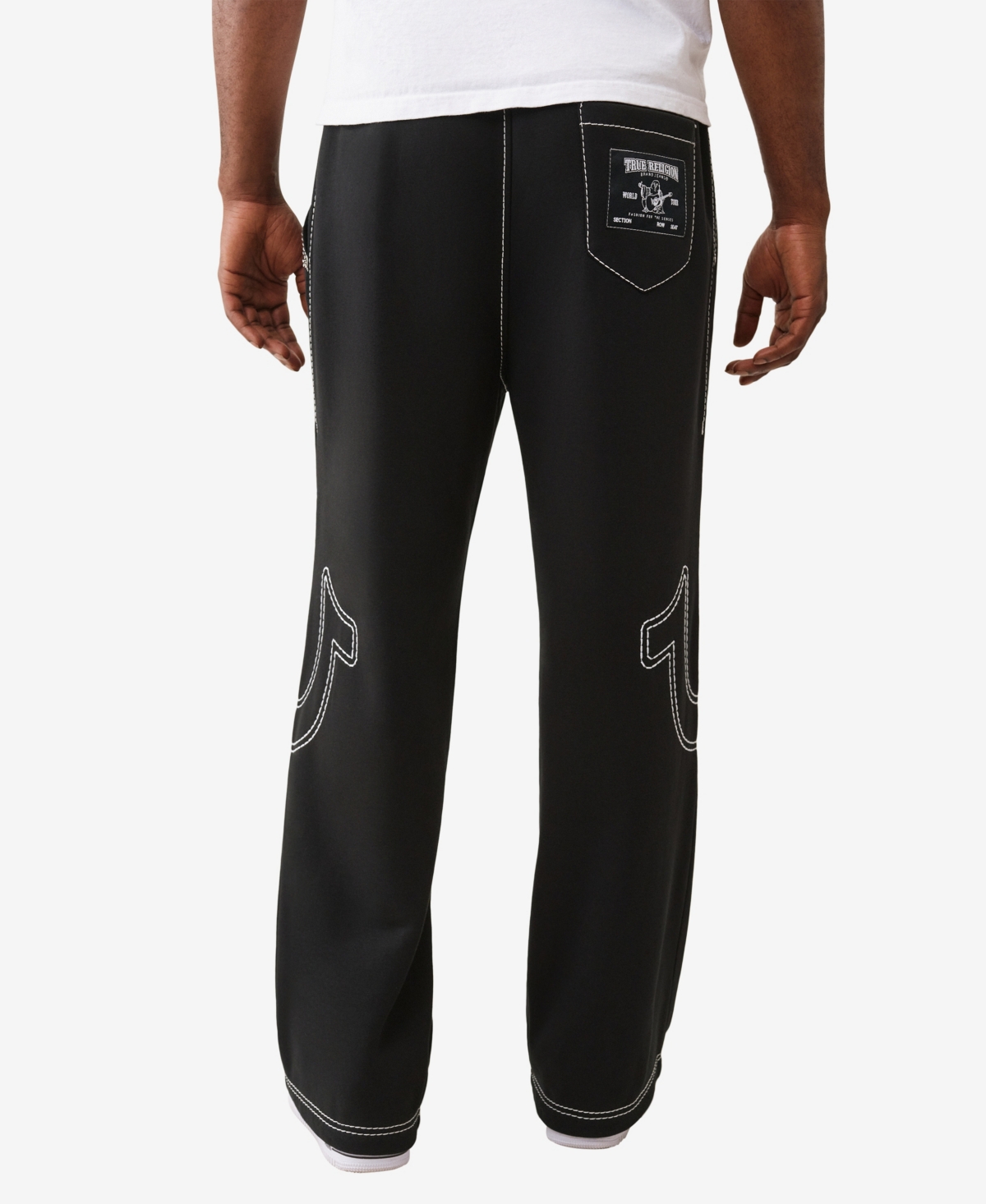 True Religion Baggy Big T Cotton Blend Sweatpants In Black