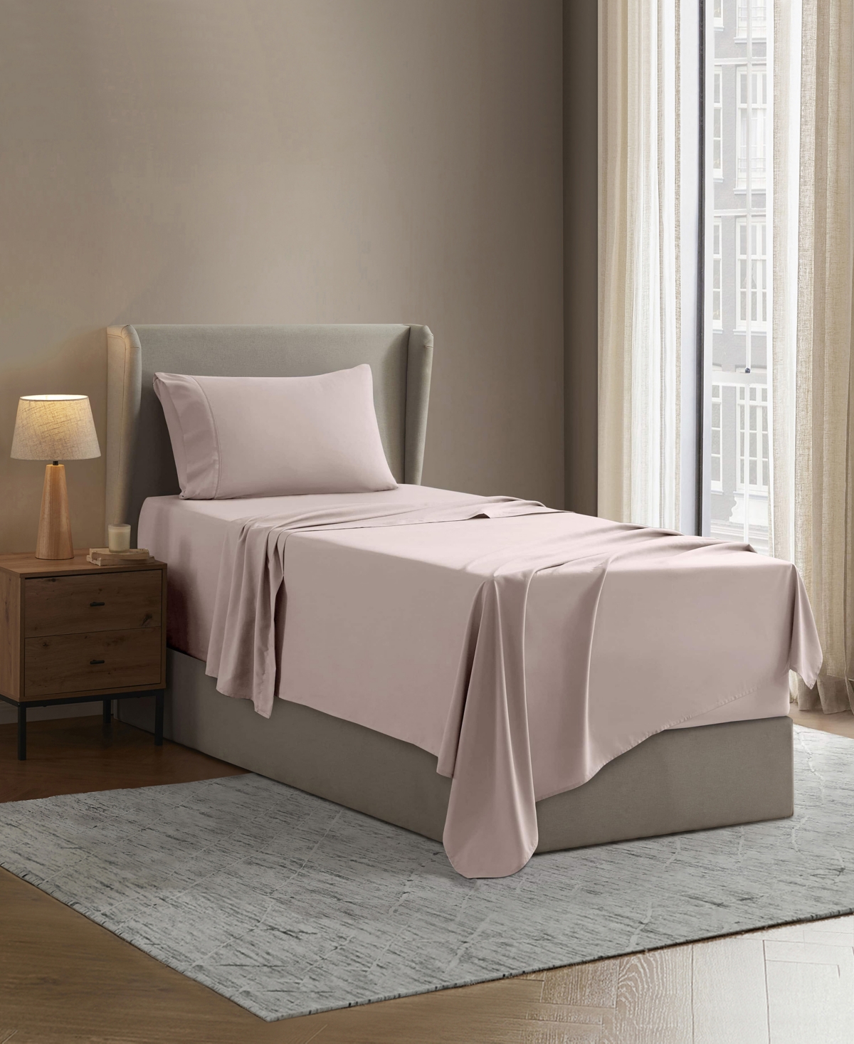 Nestl Premier Collection Deep Pocket 3 Piece Sheet Set, Twin Xl In Pink