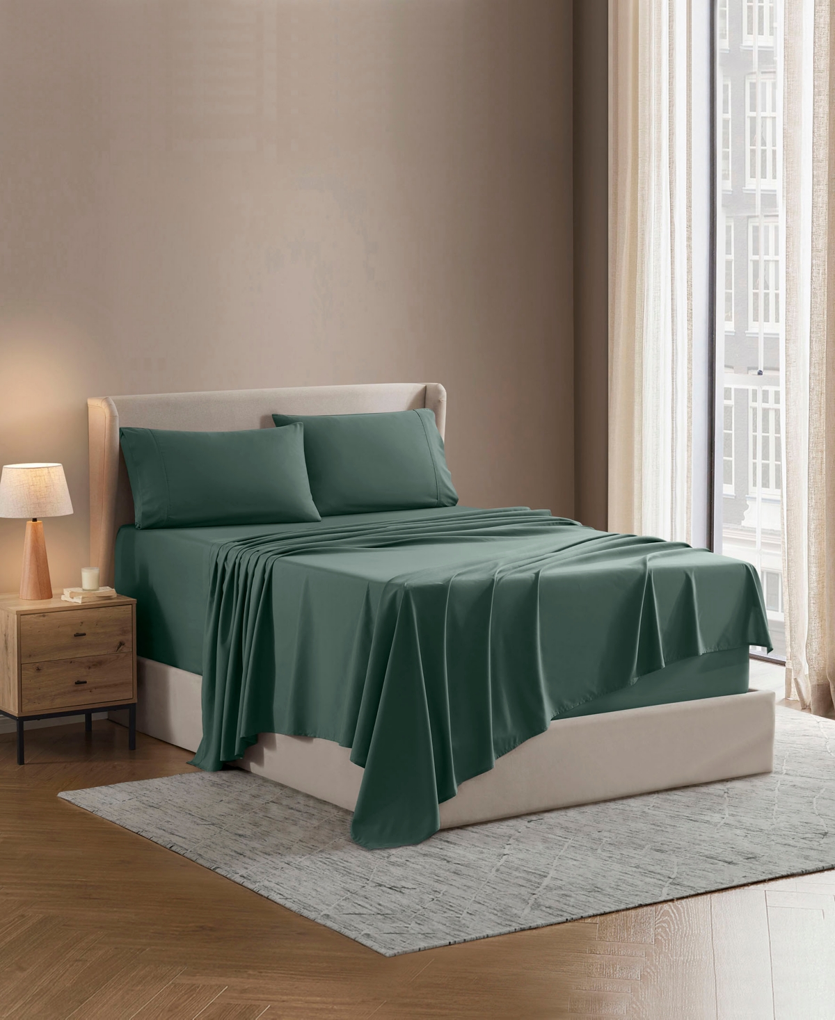 Nestl Premier Collection Deep Pocket 4 Piece Sheet Set, Queen In Green
