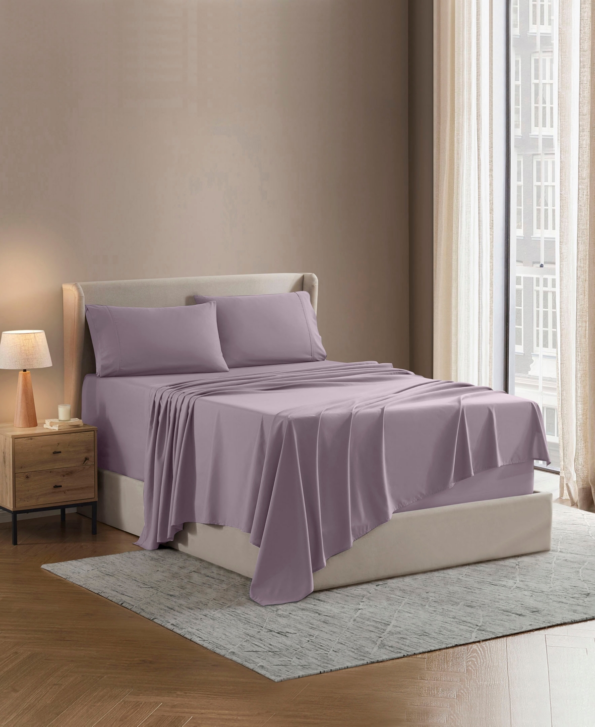Nestl Premier Collection Deep Pocket 4 Piece Sheet Set, Full Xl In Purple