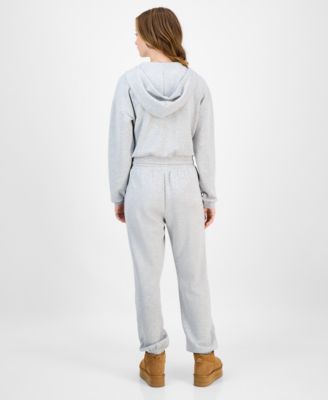 Tinseltown Topson Downs Juniors Zip Up Scuba Sweatshirt Scuba Joggers In Gray