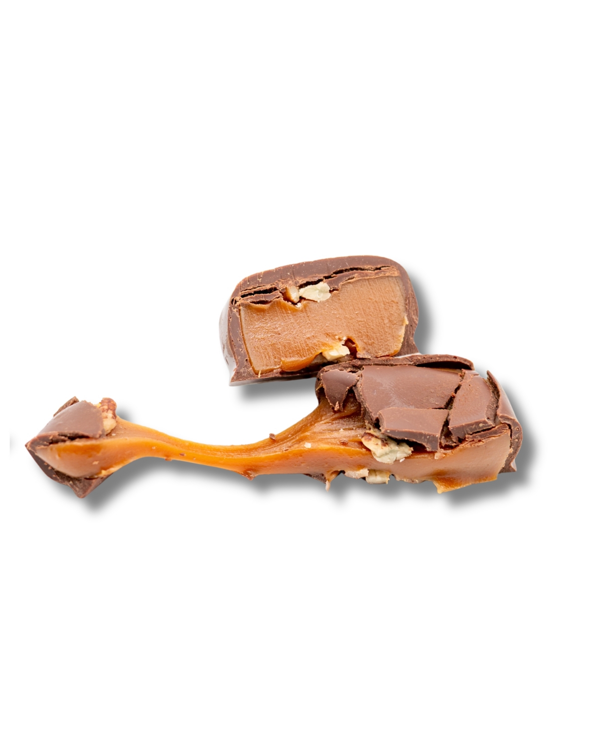 Bixby Chocolate Peacn Caramel Cutes Dark Chocolate, 18 Pieces In Transparent