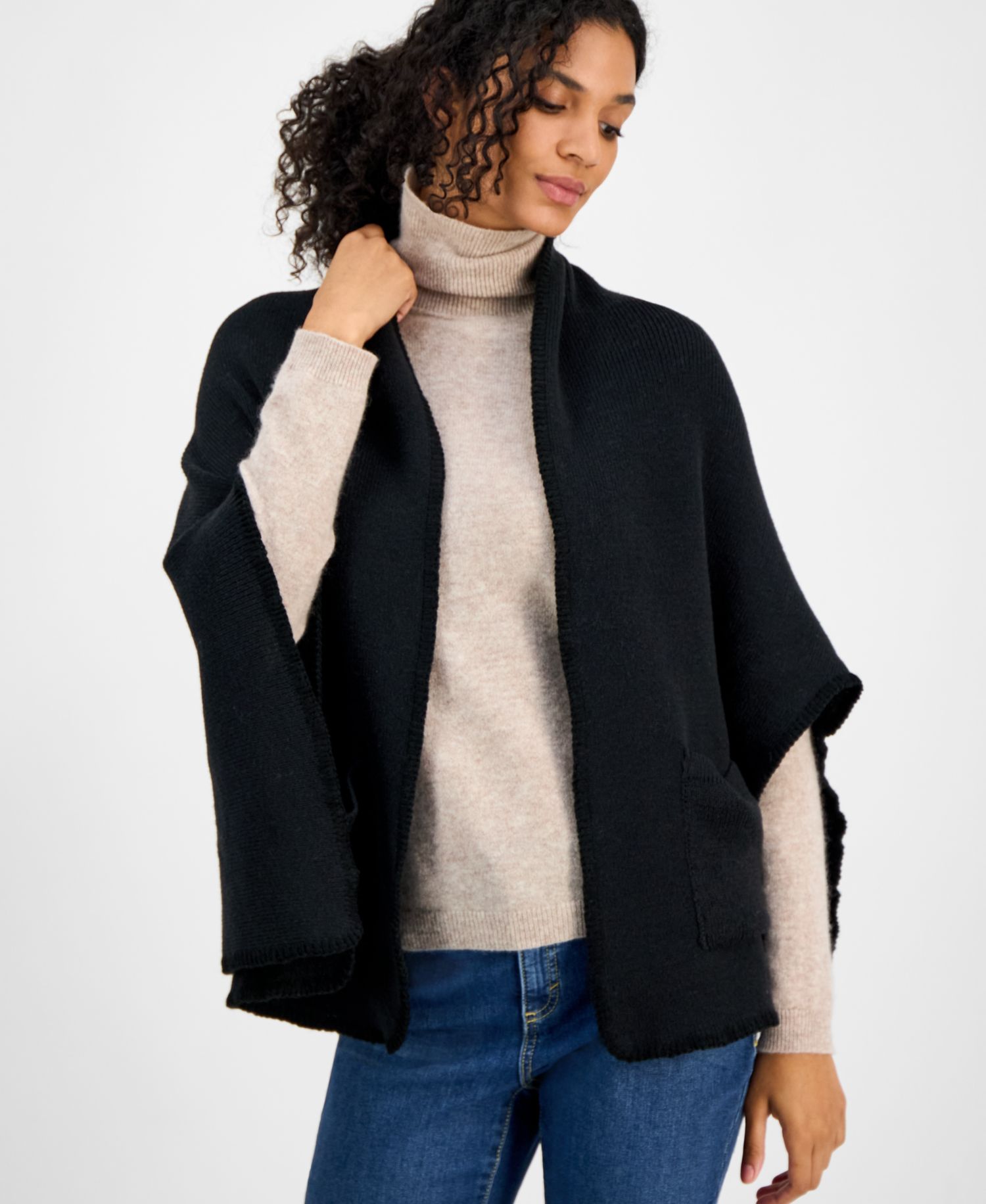 Solid Scarf Wrap With Pockets