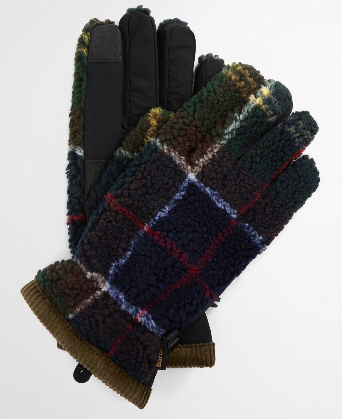 Barbour Field Tartan Fleece Gloves In Multi