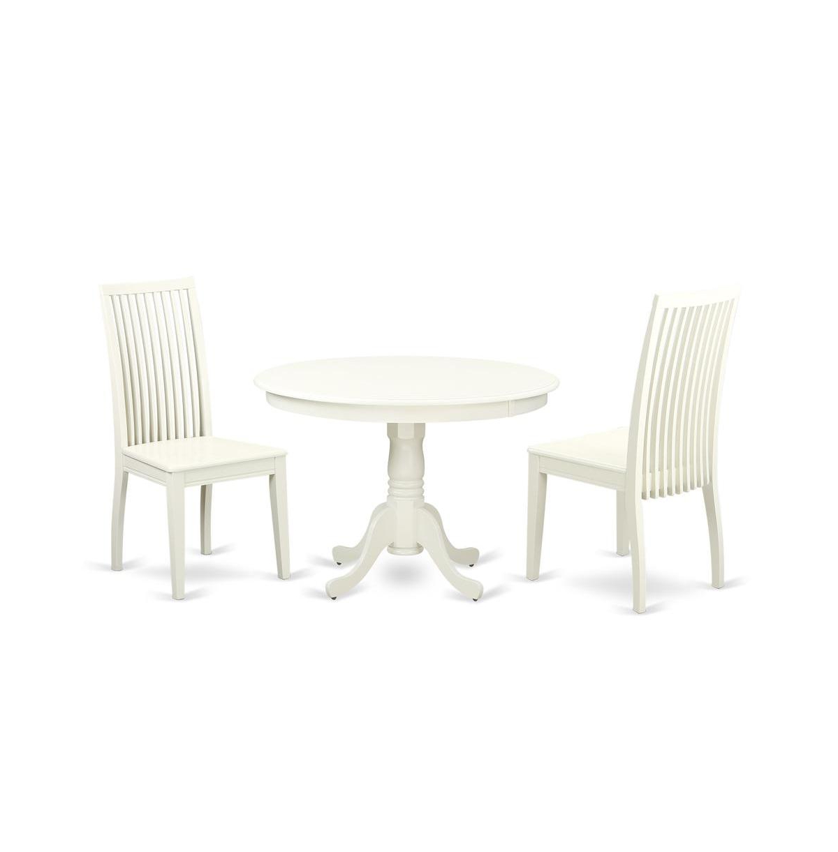 East West Furniture Dining Room Set Linen White
