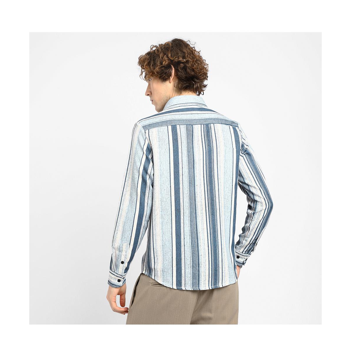 Campus Sutra Men's Multitrack-Striped Shirt