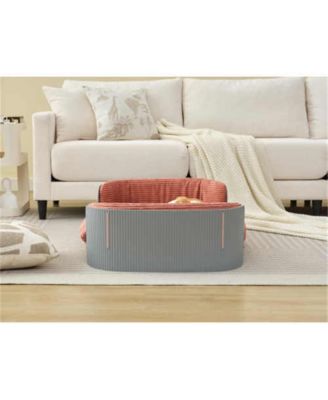 Gray and Pink Cat Couch Bed with Removable Mattress Cover Suitable for Mid  Animal