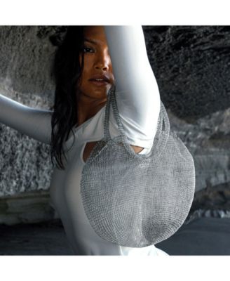 Sol Mesh Wire Tote Bag in Silver