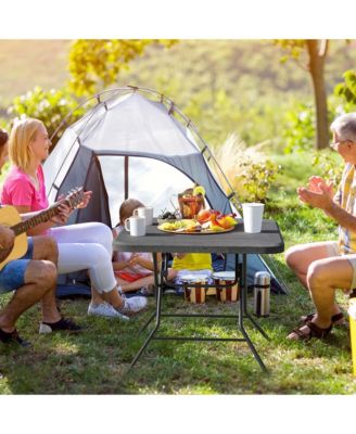 31.5" Square Folding Table Indoor Outdoor Foldable Plastic Table