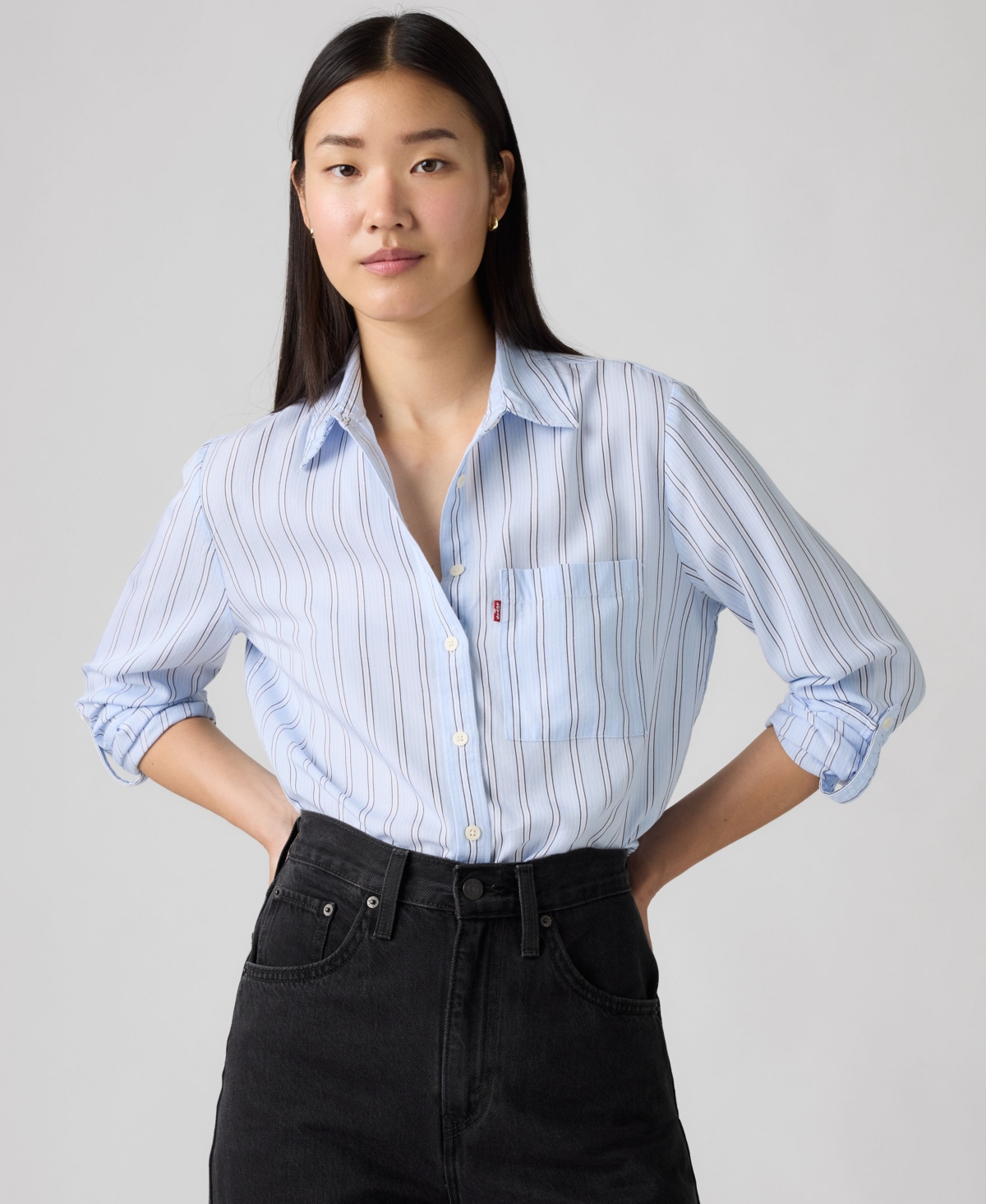 Levi's Women's Darlene Collared Button-front Shirt In Blue