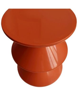 Aura Modern Plastic Side End Table, Indoor/Outdoor Use, Brown