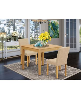 3 piece Oak small square Dining Room Set