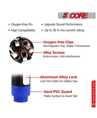 5Core Speakon Adapter High Quality Audio Jack Male Audio Pin Speaker Adapter Connector - SPKN BLU 2PCS