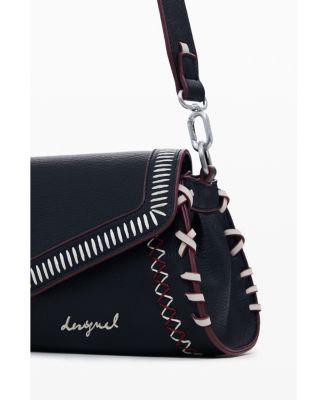 Women's Medium faux leather effect bag with stitching