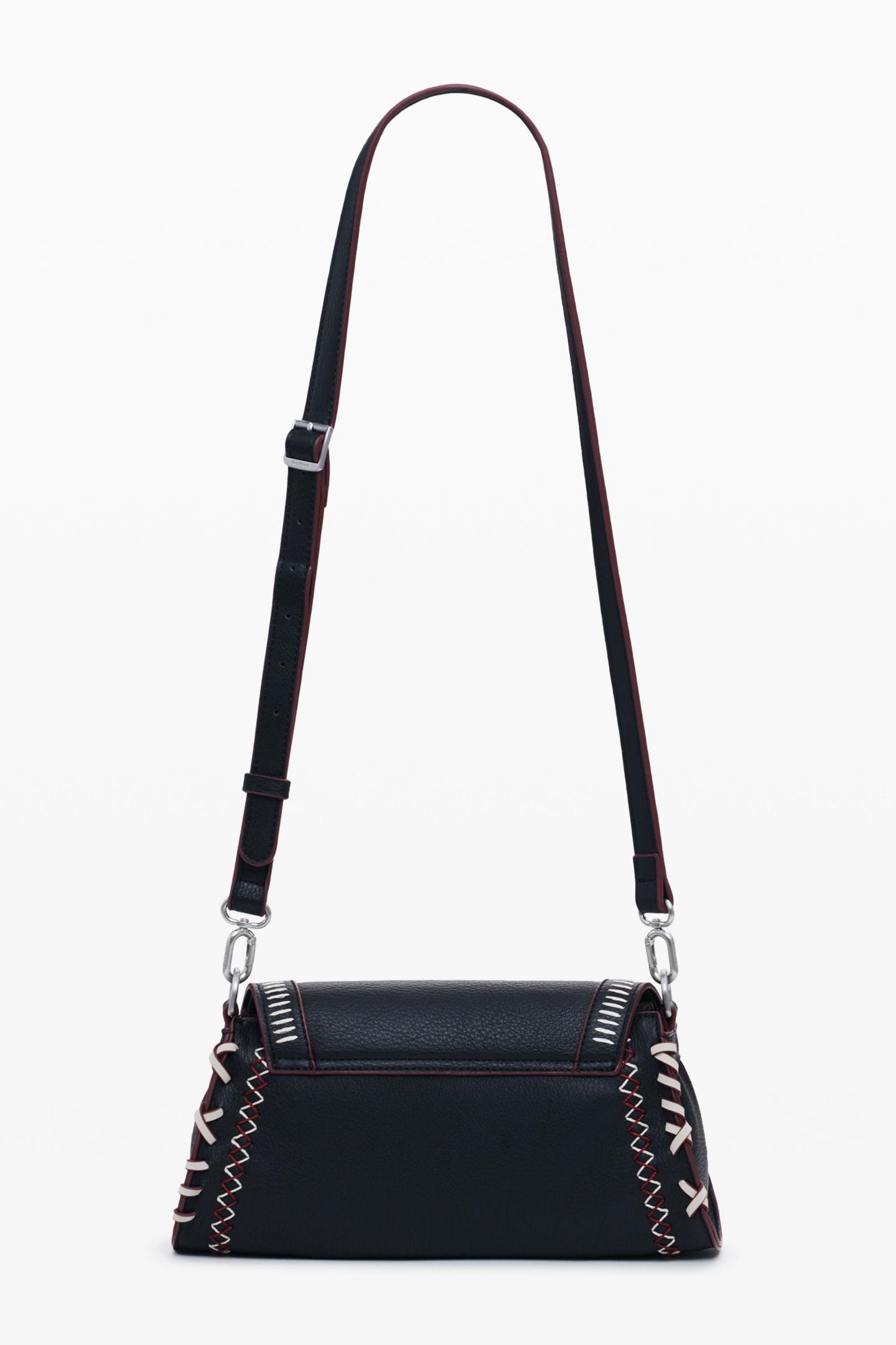 Женская сумка Desigual Medium faux leather effect bag with stitching, цвет: Чёрный — фото 5