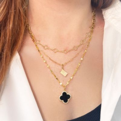 Gold Mirror Chain Necklace 14K Gold