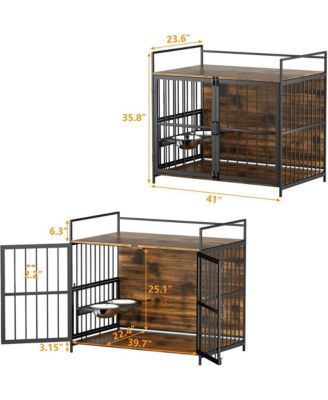 41 in. Indoor Heavy Duty Sturdy Dog Crate Furniture-Style Cages for Large Dogs