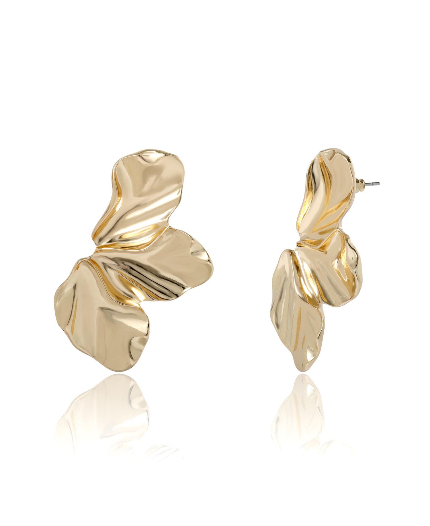 -Tone Leaf Statement Earrings