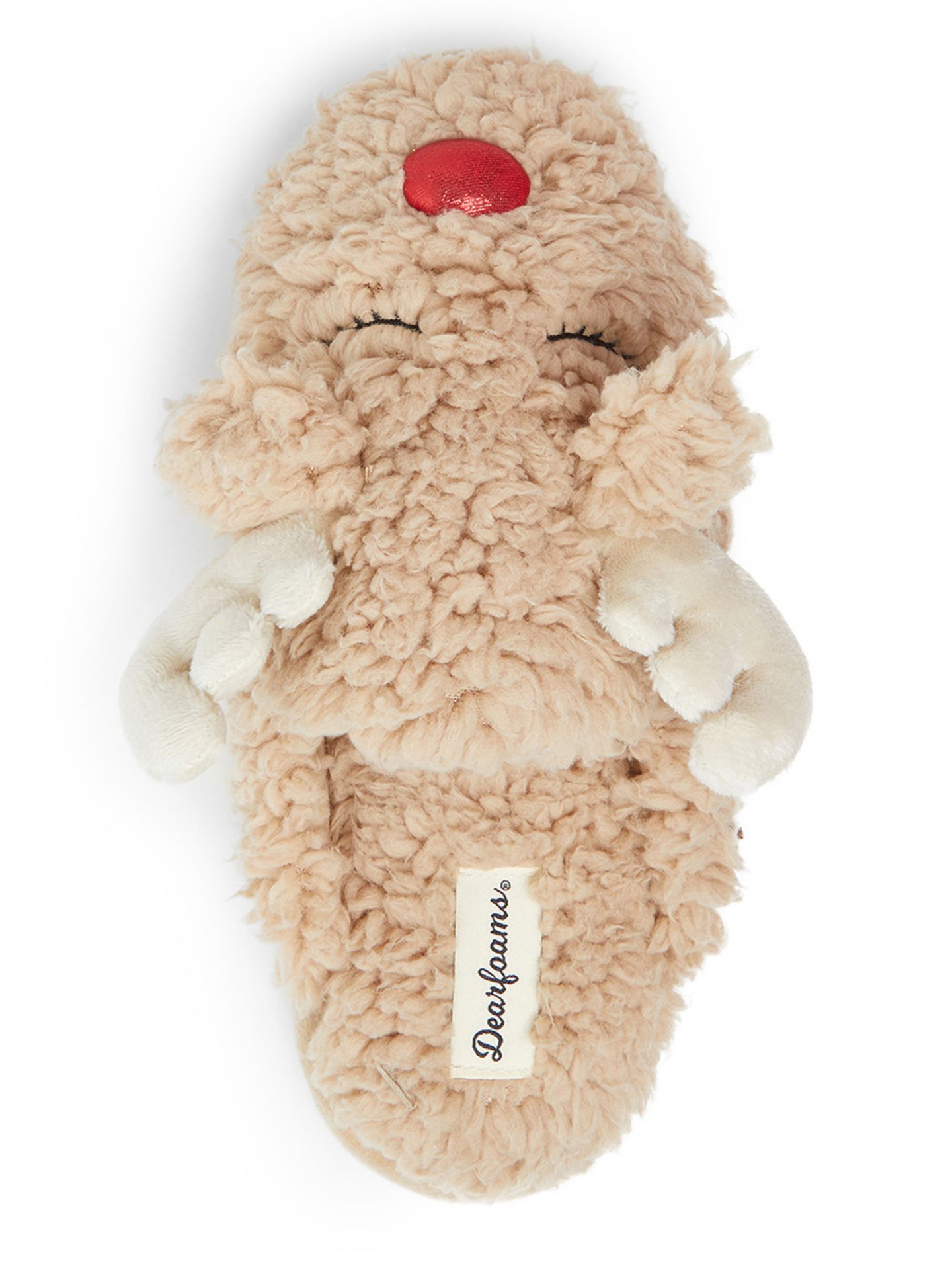 Женские тапочки Dearfoams Shay Holiday Christmas Reindeer Scuff Slipper, цвет: Латте — фото 4