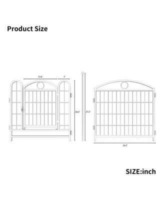 24 in H. 8 Blue Panels Heavy Duty Metal Dog Pen Pet with Door  for Large Medium Small Dogs Indoor Outdoor