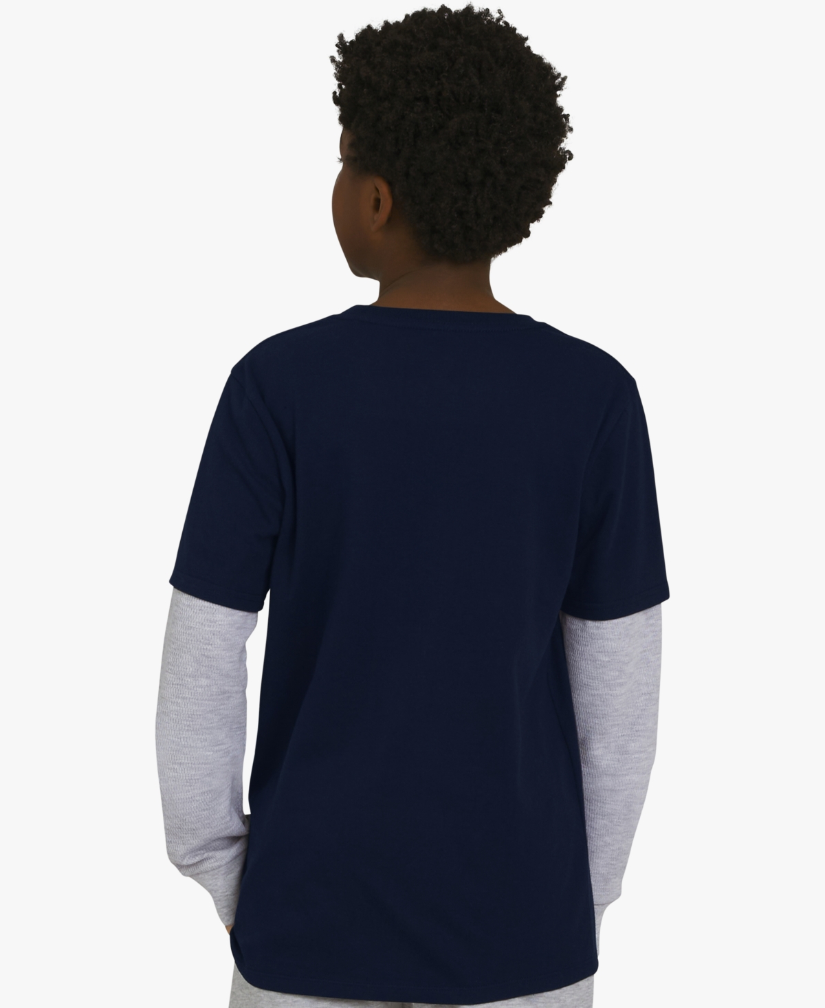 Champion Big Boys Layered-look Logo Graphic T-shirt In Blue