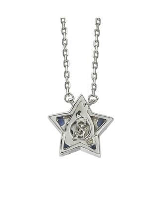 Suzy Levian Sterling Silver Sapphire Star Necklace