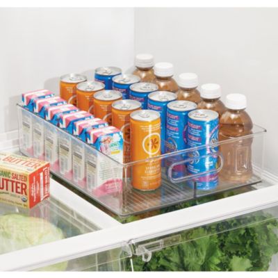 mDesign Divided Storage Bin for Fridge or Pantry, Set of 6, Clear, Made in USA
