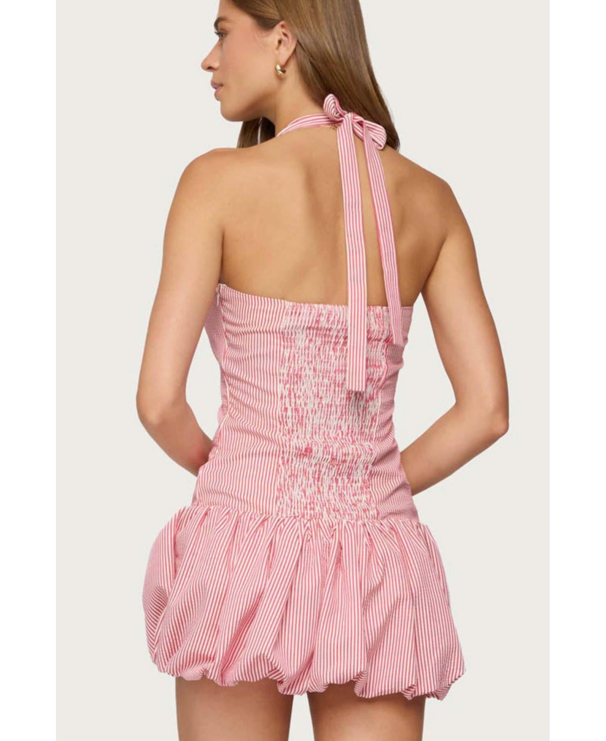 Edikted Women's Pinstripe Bubble Skirt Mini Dress