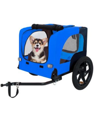 Pet Bike Trailer,Suitable for Small & Medium Pets Easy Folding Cart Frame Quick Release Wheel Blue