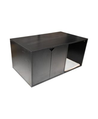 Black 36 in. Cat House Cat Litter Box Enclosure Hidden Furniture with Scratch Pad