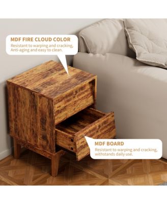 CASAINC 2-Pc. Storage Cabinet End Table Set with Bevel Design